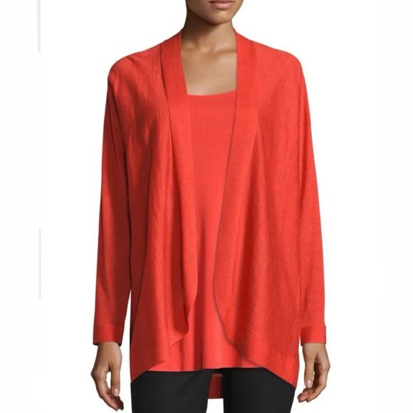 EILEEN FISHER Woman Open Front Cardigan Tencel Merino Wool Alpaca Plus Size 1X - Picture 1 of 9